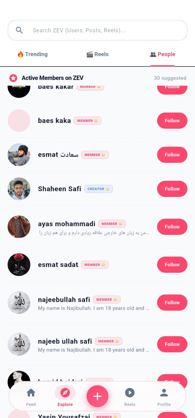 Explore & People Search